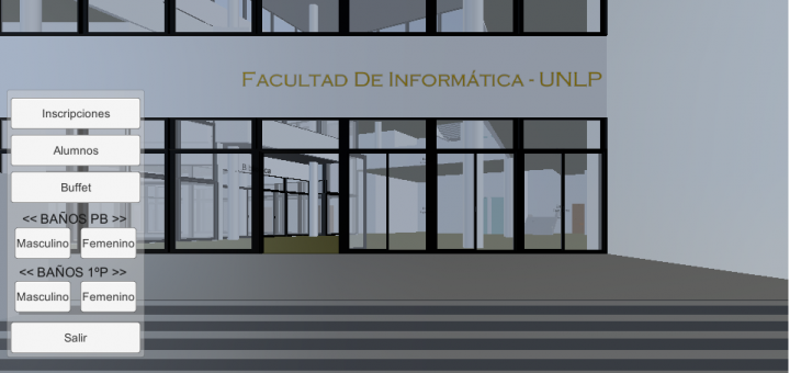 Capatura de pantalla del recorrido virtual de la facultad