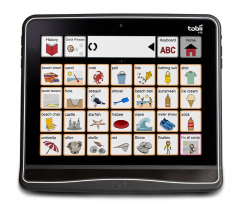 Imagen de una tablet con una aplicación de enseñanza abierta