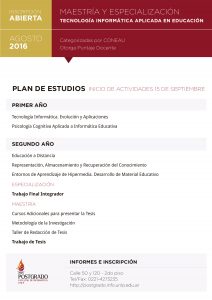 Imagen Plan de Estudios Maestría y Especializacion de Tecnología Informática Aplicada en Educación