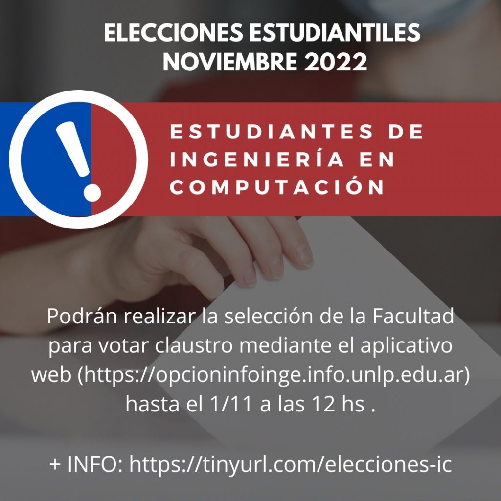 La imagen representa el sufragio para hacer referencia a la selección de Facultad para estudiantes de Ingeniería en Computación.