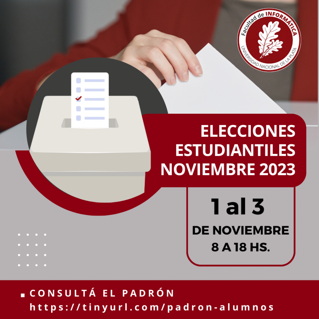 En la imagen se ve una urna para hacer referencia que del 1 al 3 de noviembre se vota en la Facultad.